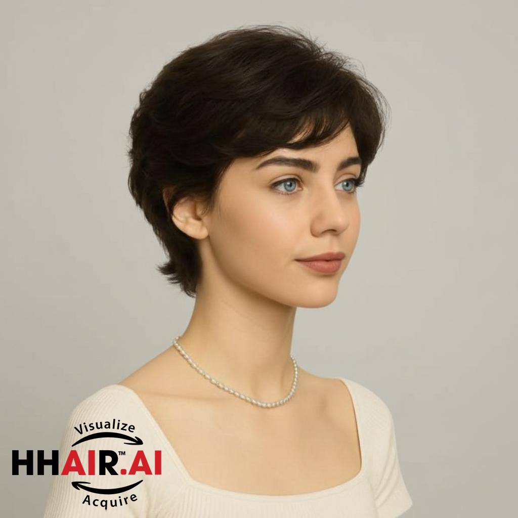Women’s Full Wig – Light Wavy Bob Pixie Style, Ultra-Thin Skin Type 3
