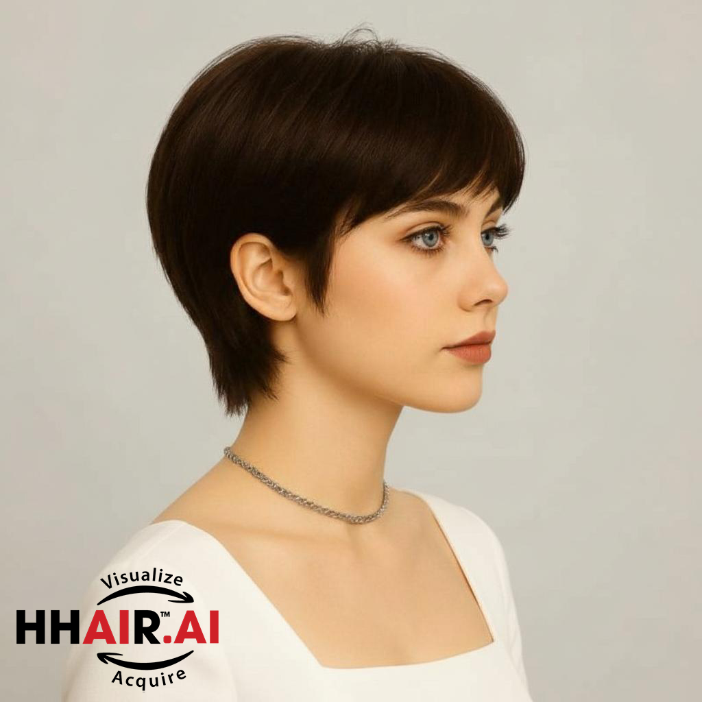 Women’s Full Wig – Short Pixie Style for Middle-Aged Women, Human Hair