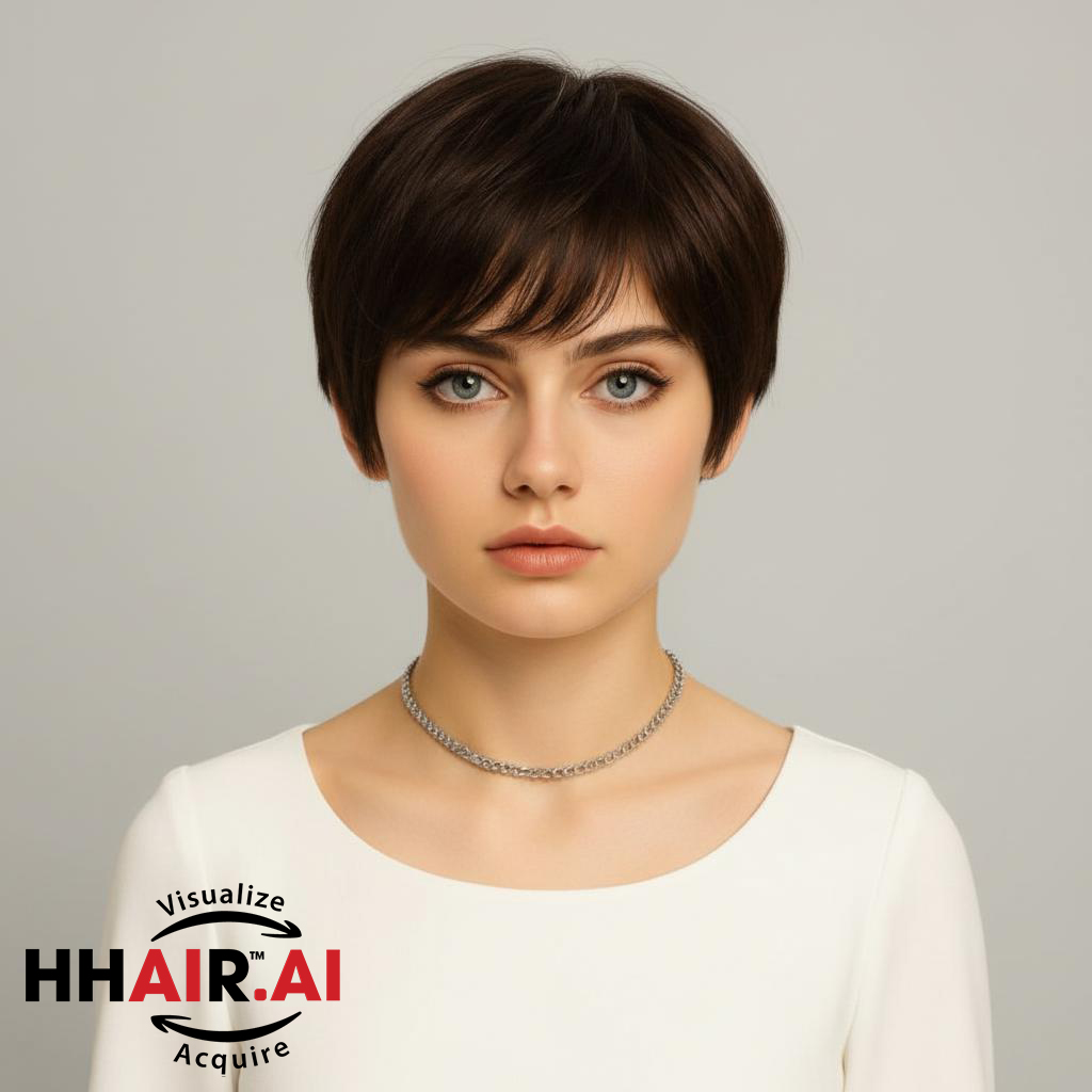 Women’s Full Wig – Short Pixie Style for Middle-Aged Women, Human Hair