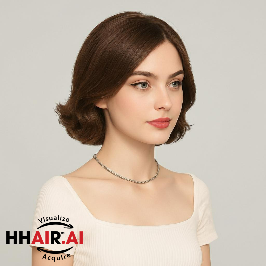 Women’s Full Wig – Short Curly Shoulder-Length Style for Middle-Aged Women