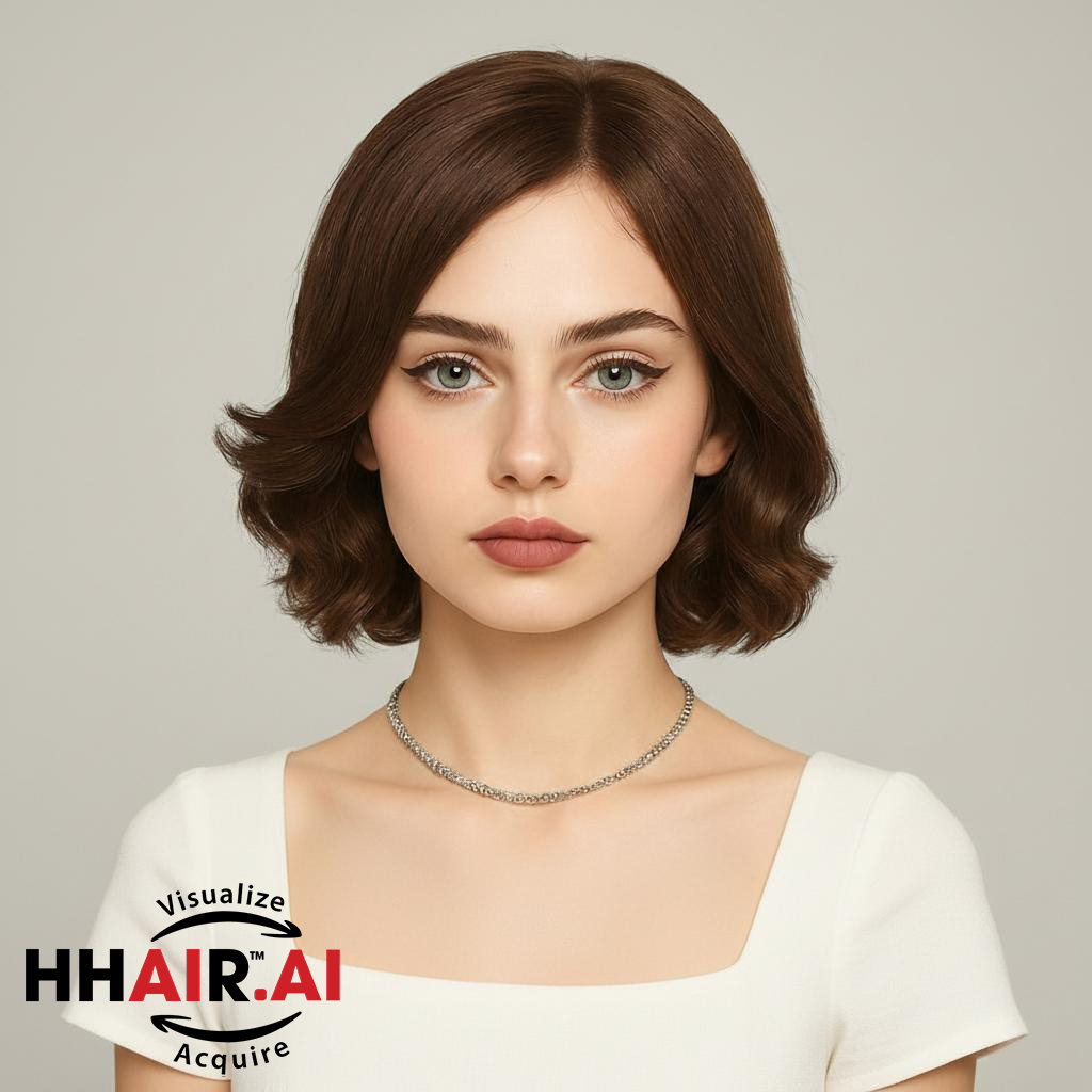 Women’s Full Wig – Short Curly Shoulder-Length Style for Middle-Aged Women