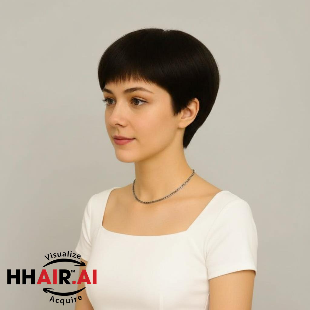 Women’s Full Wig – Short Pixie Style for Middle-Aged Women, Human Hair