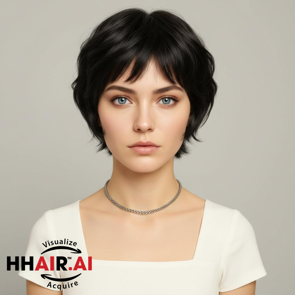 Women’s Full Wig – Short Pixie Style for Middle-Aged Women, Human Hair