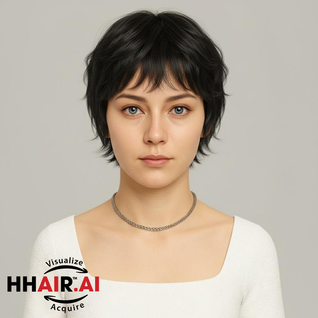 Women’s Full Wig – Short Curly Shoulder-Length Style for Middle-Aged Women