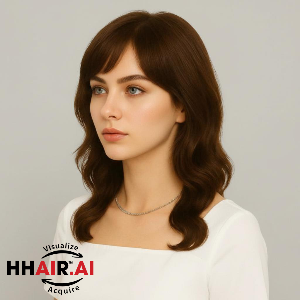 Women’s Full Wig – Curly Ends Style for Middle-Aged Women, 45cm