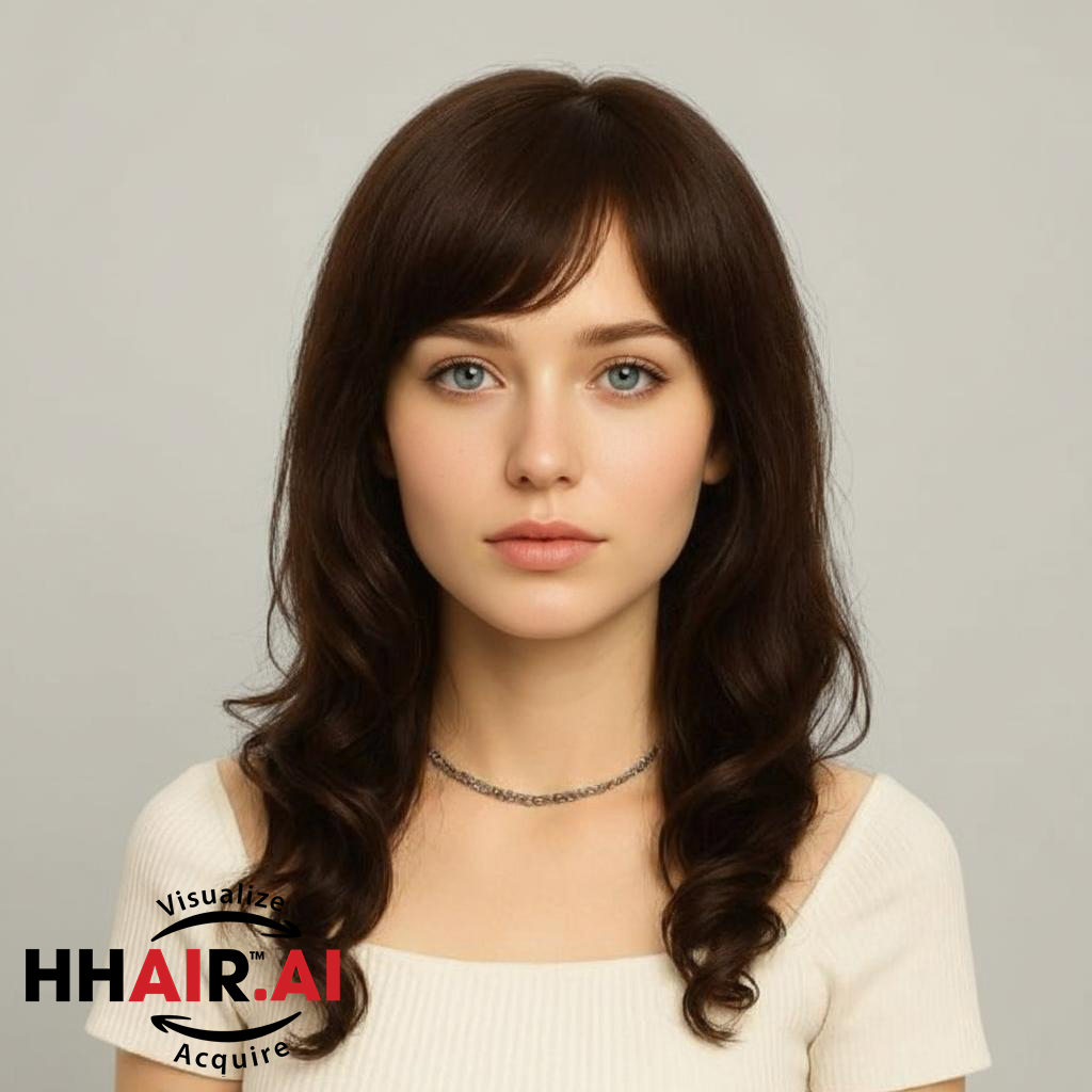 Women’s Full Wig – Curly Ends Style for Middle-Aged Women, 45cm