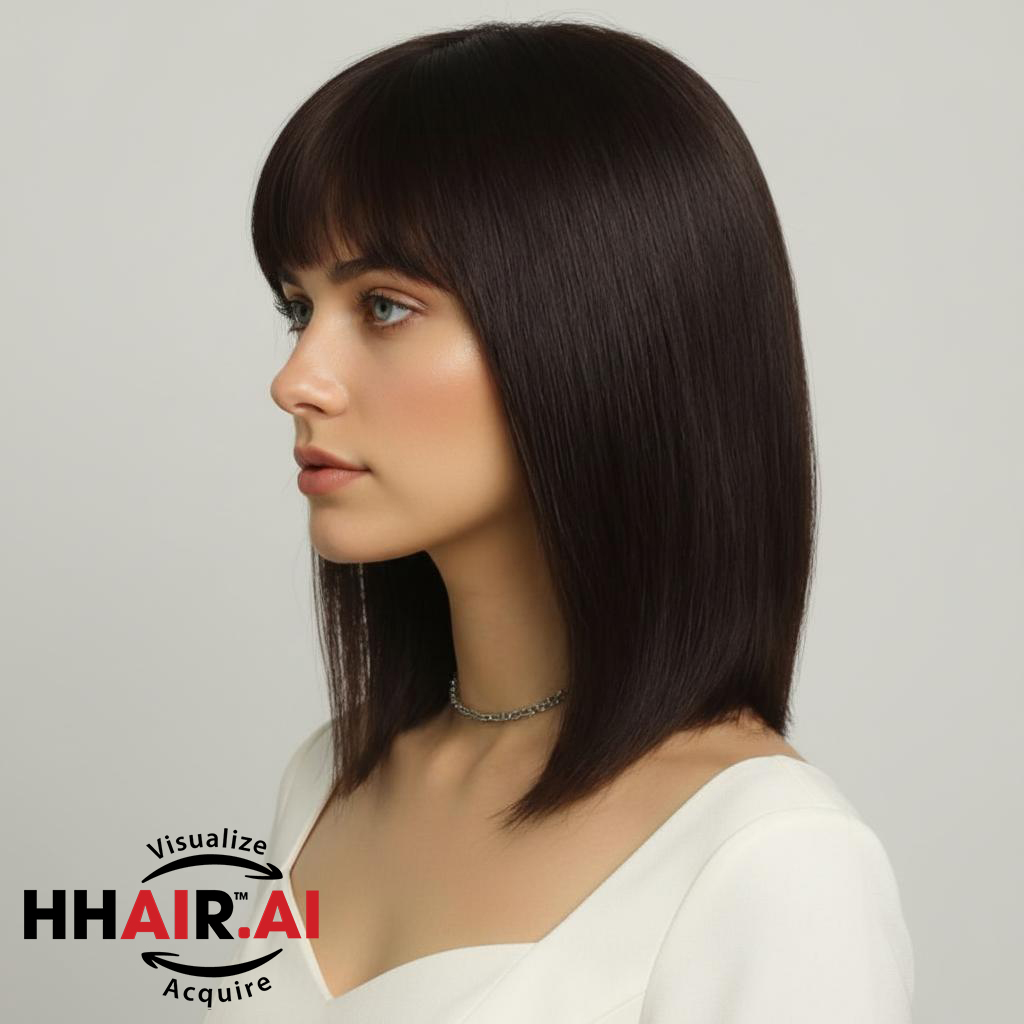 Women’s Full Wig – Ultra-Thin Skin, Wispy Bangs, Shoulder-Length