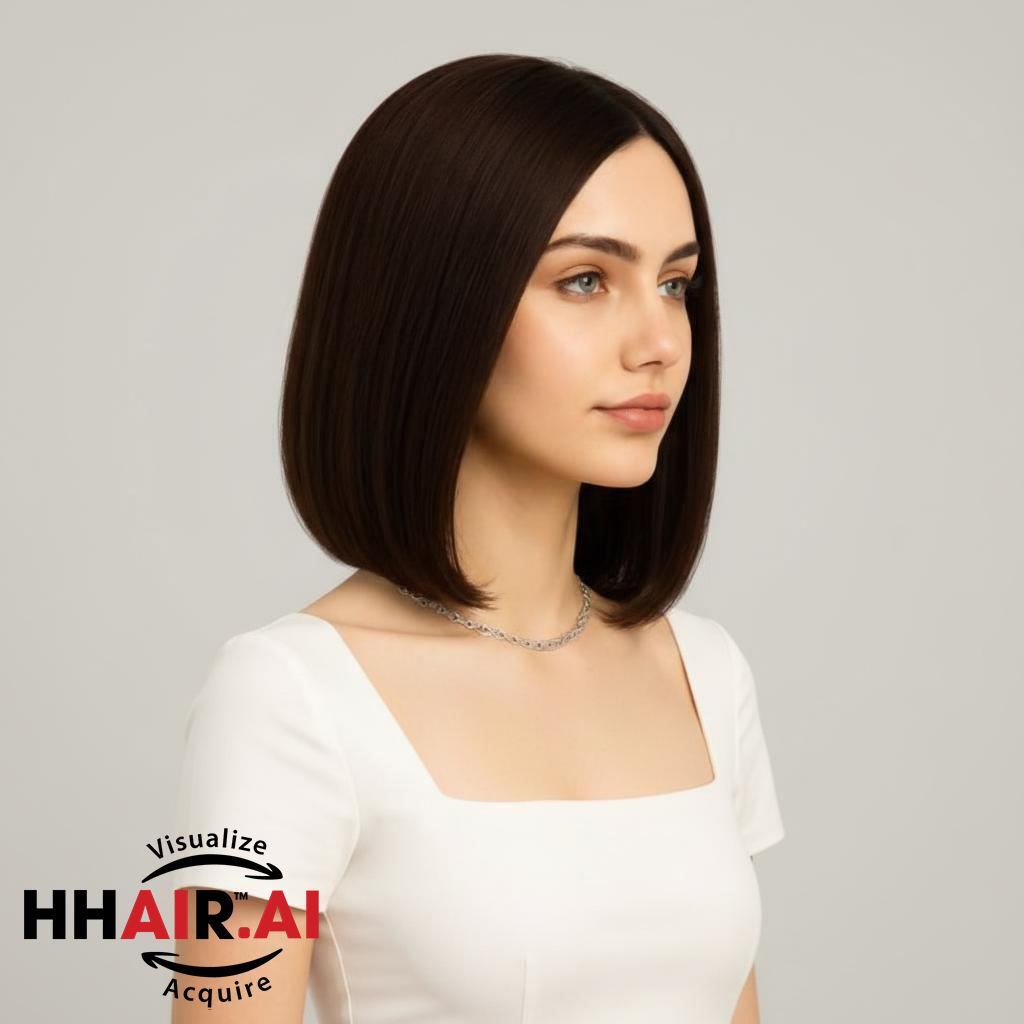 Women’s Full Wig – Two Bangs, 7/3 Side Part, Ultra-Thin Skin Base, 35cm