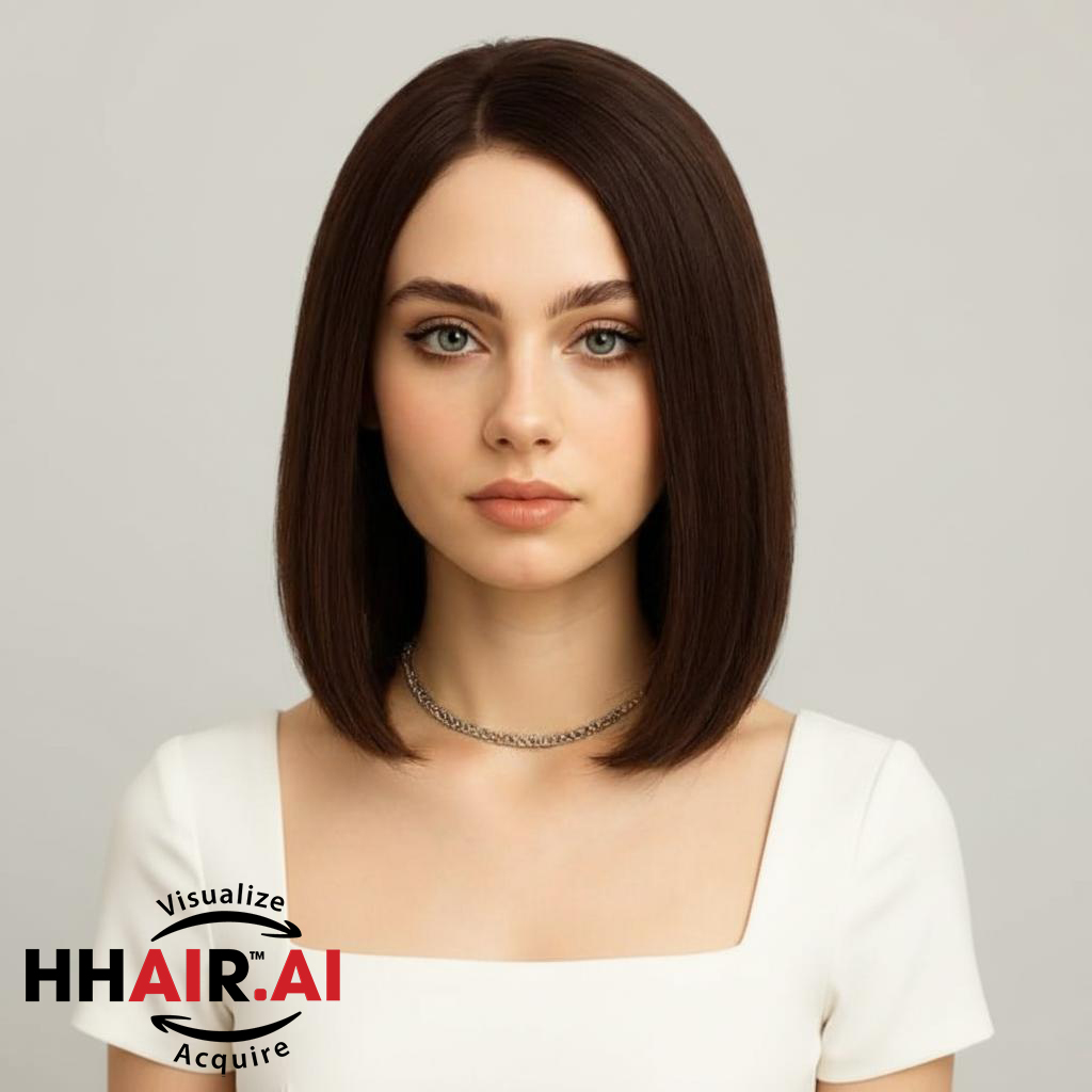 Women’s Full Wig – Two Bangs, 7/3 Side Part, Ultra-Thin Skin Base, 35cm