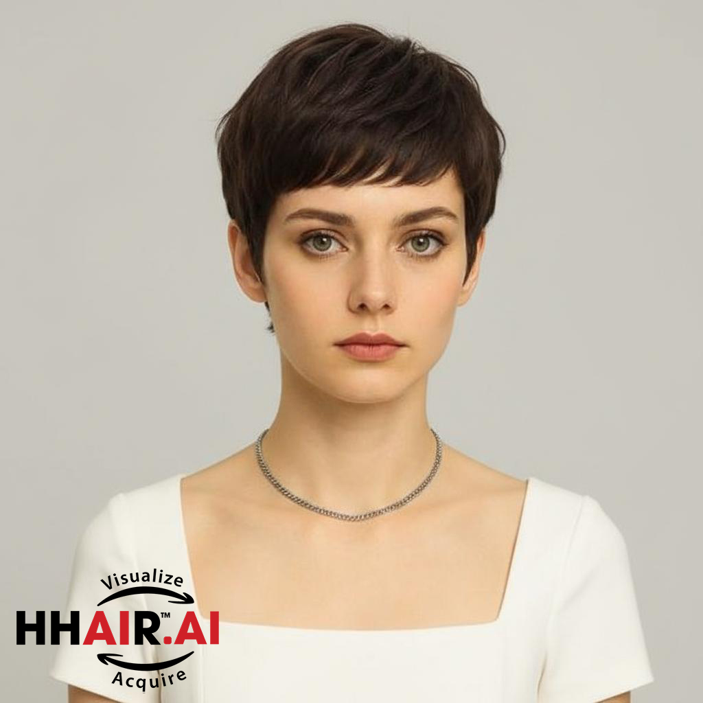 Women’s Full Wig – Short Layered Pixie Style for Middle-Aged Women