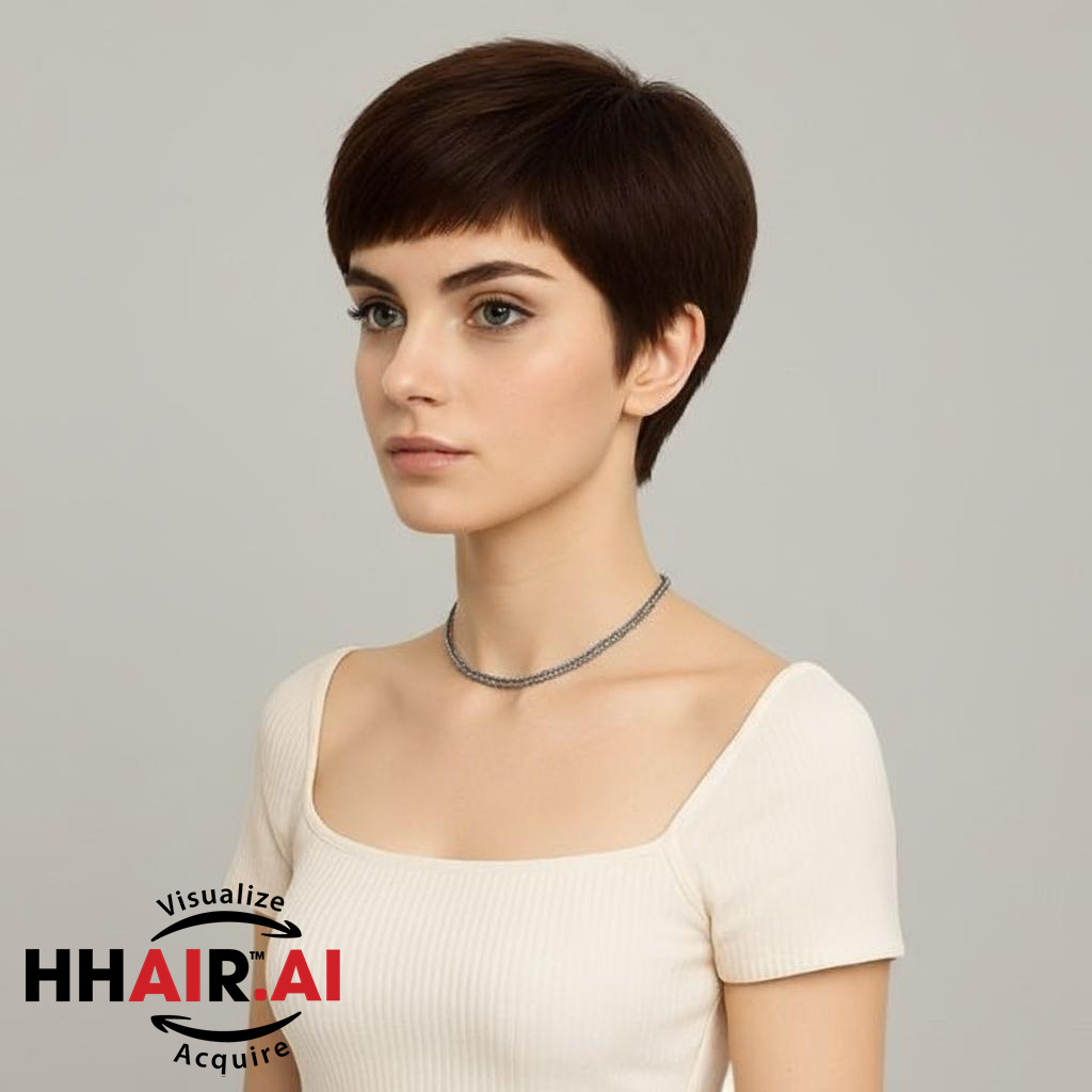 Women’s Full Wig – Layered Pixie Style for Middle-Aged Women