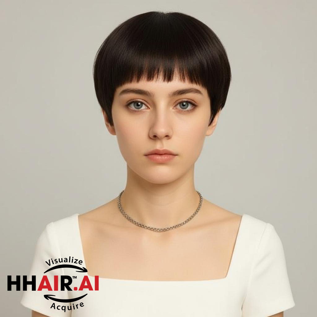 Women’s Full Wig – Short Pixie Style with Crown Swirl for Middle-Aged Women