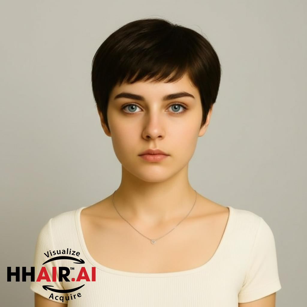 Women’s Full Wig – Short Pixie Style for Middle-Aged Women, Ultra-Thin Skin, Crown Swirl