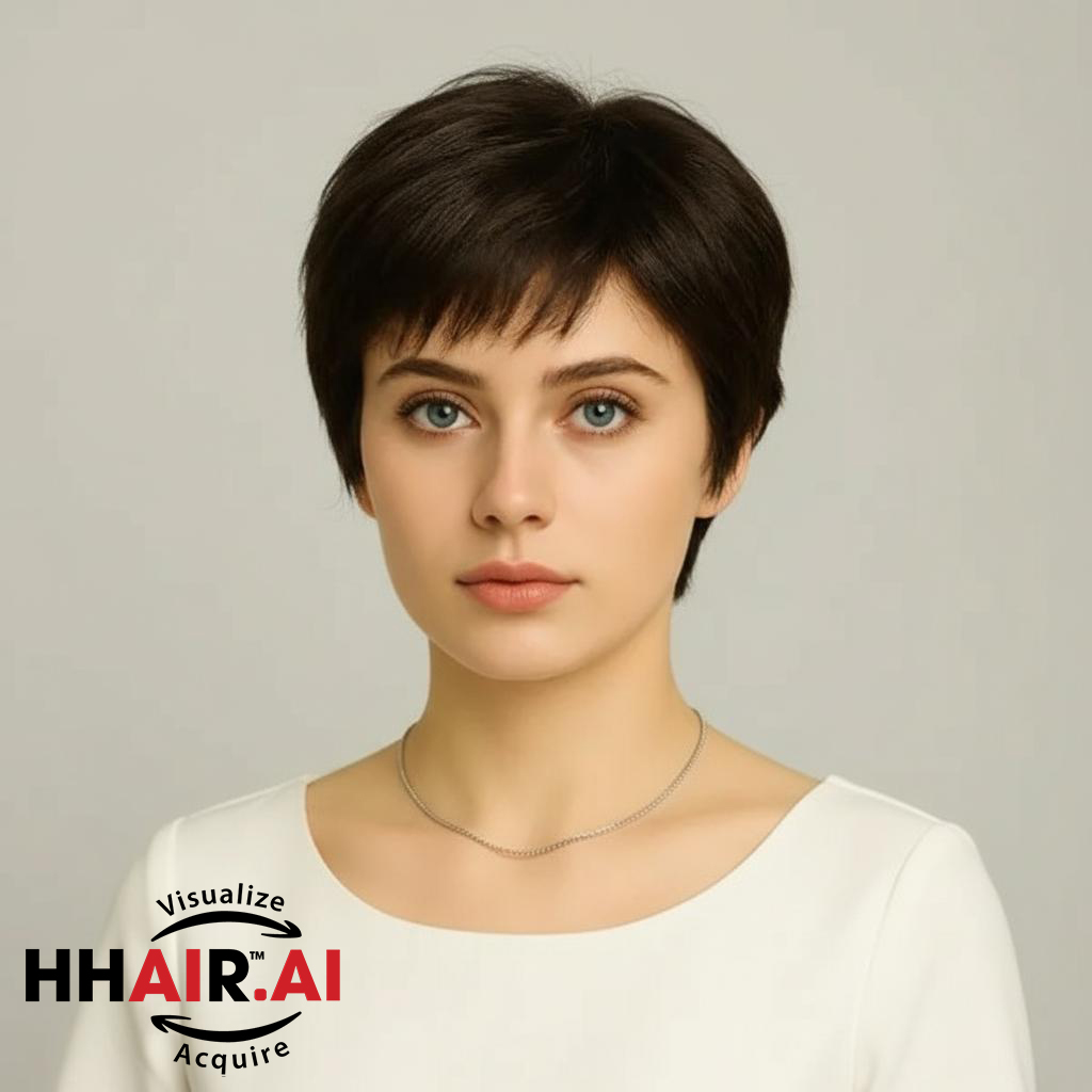 Women’s Full Wig – Pixie Style for Middle-Aged Women, Human Hair, Ultra-Thin Skin
