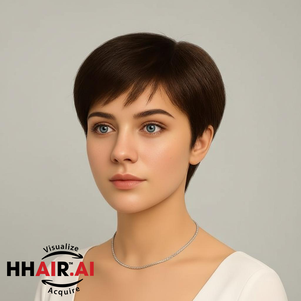 Women’s Full Wig – Pixie Style for Middle-Aged Women, Human Hair, Ultra-Thin Skin