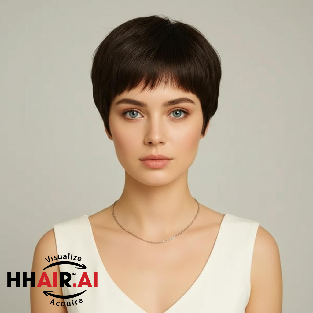 Women’s Full Wig – Pixie Style for Middle-Aged Women, Human Hair, Ultra-Thin Skin