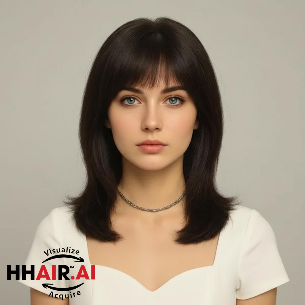 Women’s Full Wig – 4D Ultra-Thin Skin, Inward-Curved Style, 40cm
