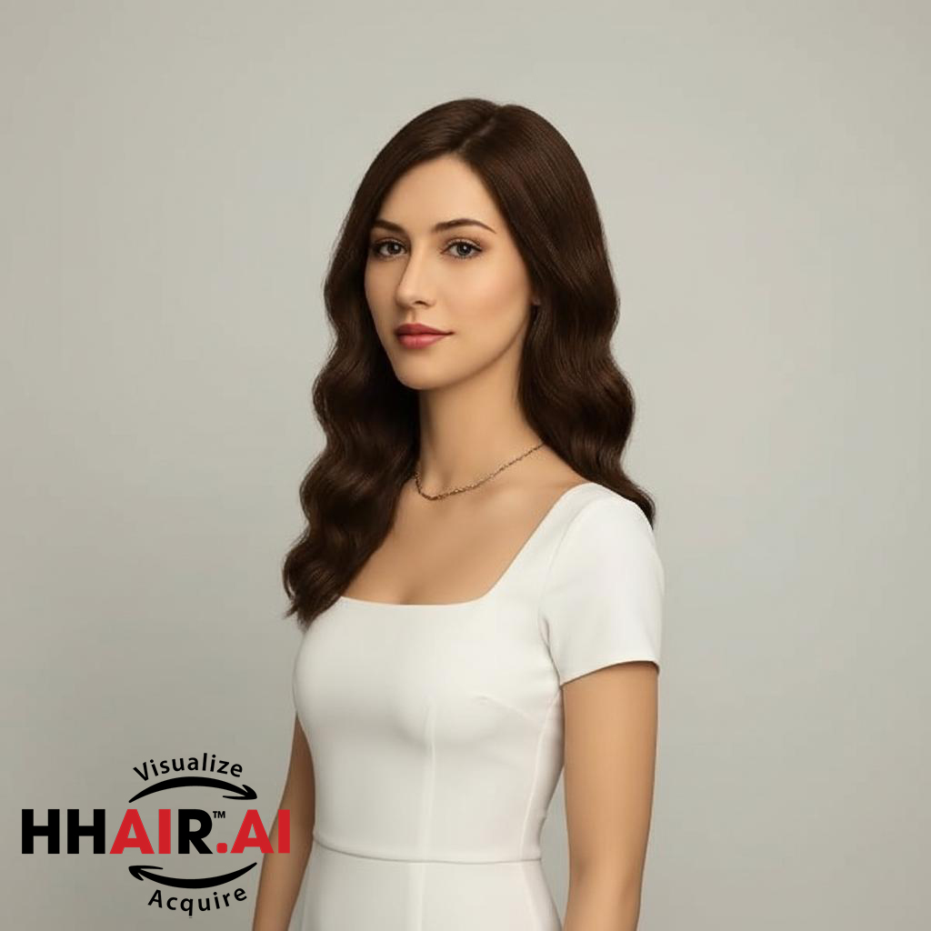 Women’s Full Wig – Two Bangs, Large Loose Waves, Human Hair, Long Length