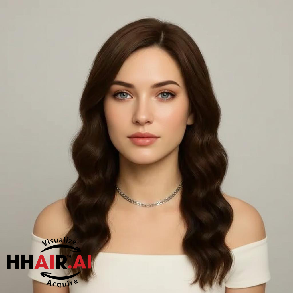 Women’s Full Wig – Two Bangs, Large Loose Waves, Human Hair, Long Length