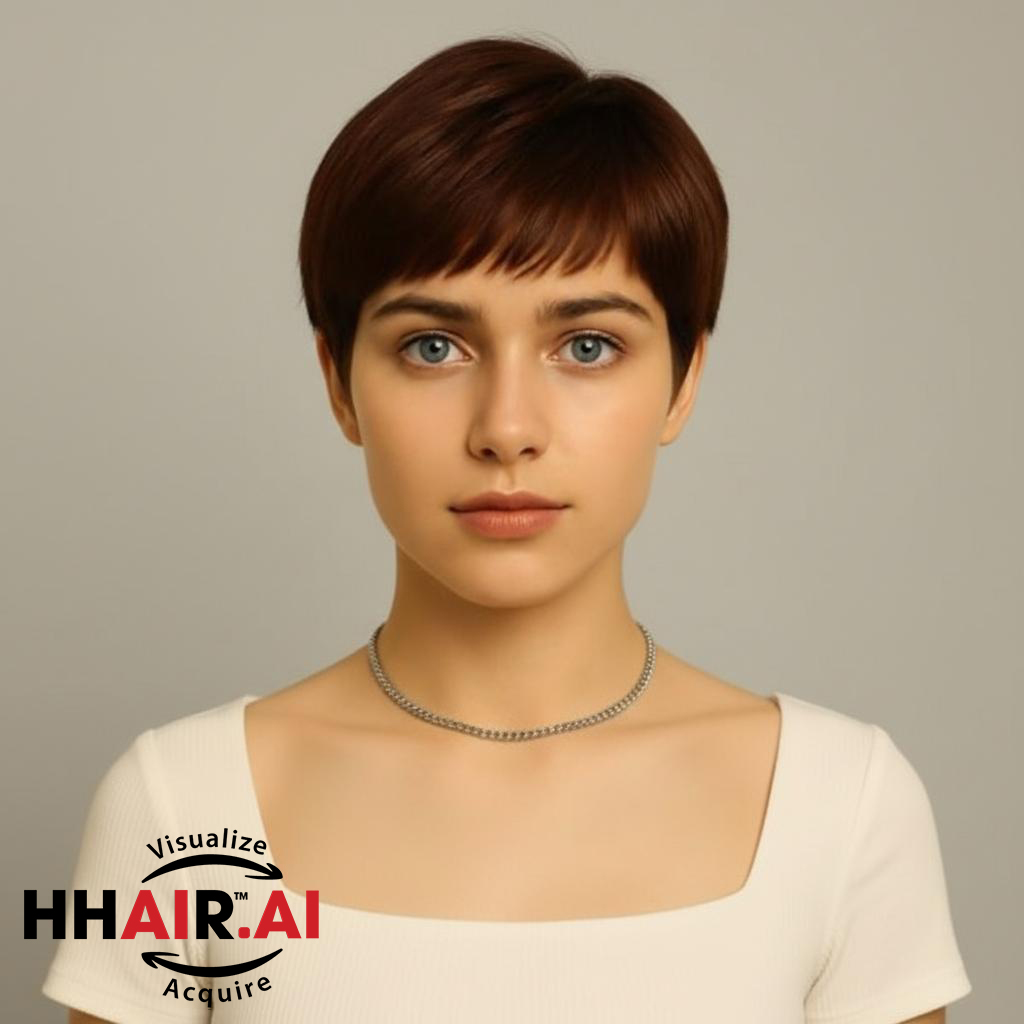 Women’s Full Wig – Pixie Style, Human Hair, Crown Swirl Skin Base