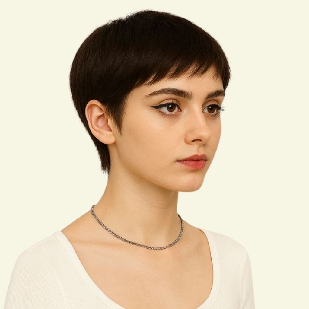 Women’s Top Hairpiece – 3D Ultra-Thin Skin, Short Pixie Style