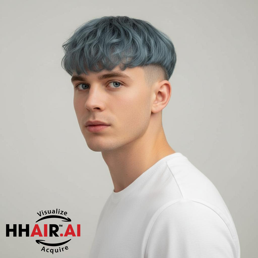 Men’s Top Hair System – Basic Emerald Green, Full Skin Base, 3D