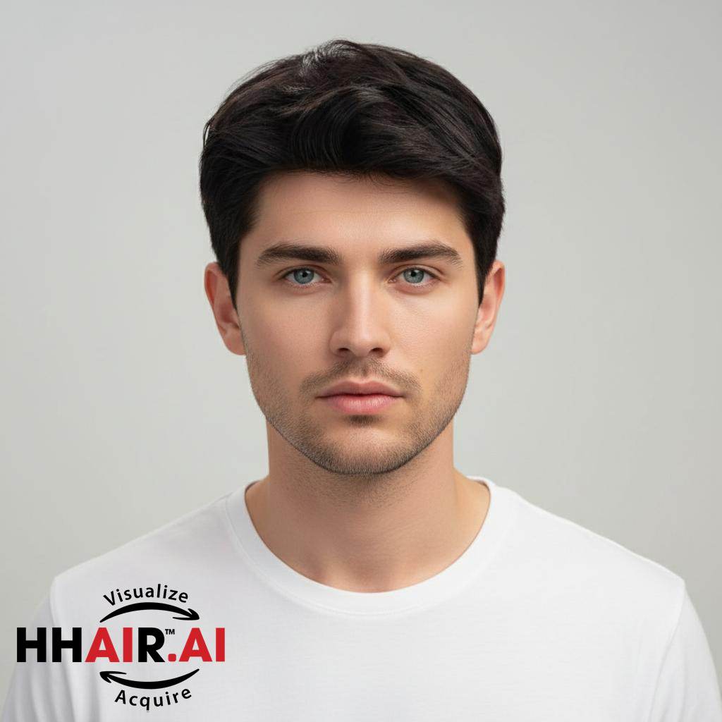 Men’s Top Hair System – 3D Ultra-Thin Skin, Classic Basic Style, Dark Brown