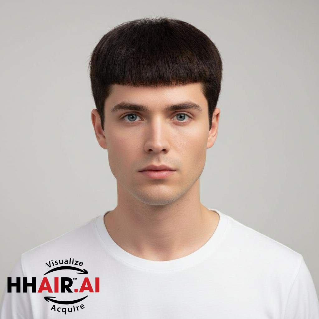 Men’s Top Hair System – 3D Ultra-Thin Skin, Mohican Style, Dark Brown