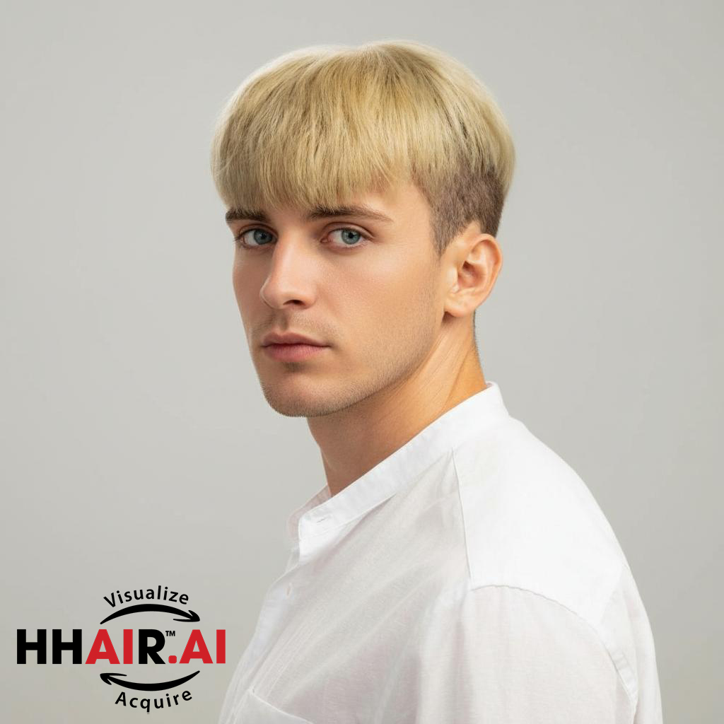 Men’s Top Hair System – 3D Ultra-Thin Skin, Platinum Blonde Layered Style