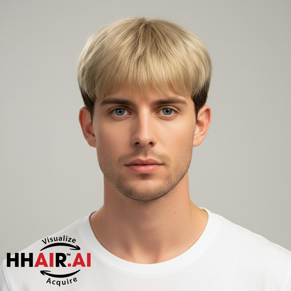 Men’s Top Hair System – 3D Ultra-Thin Skin, Platinum Blonde Layered Style