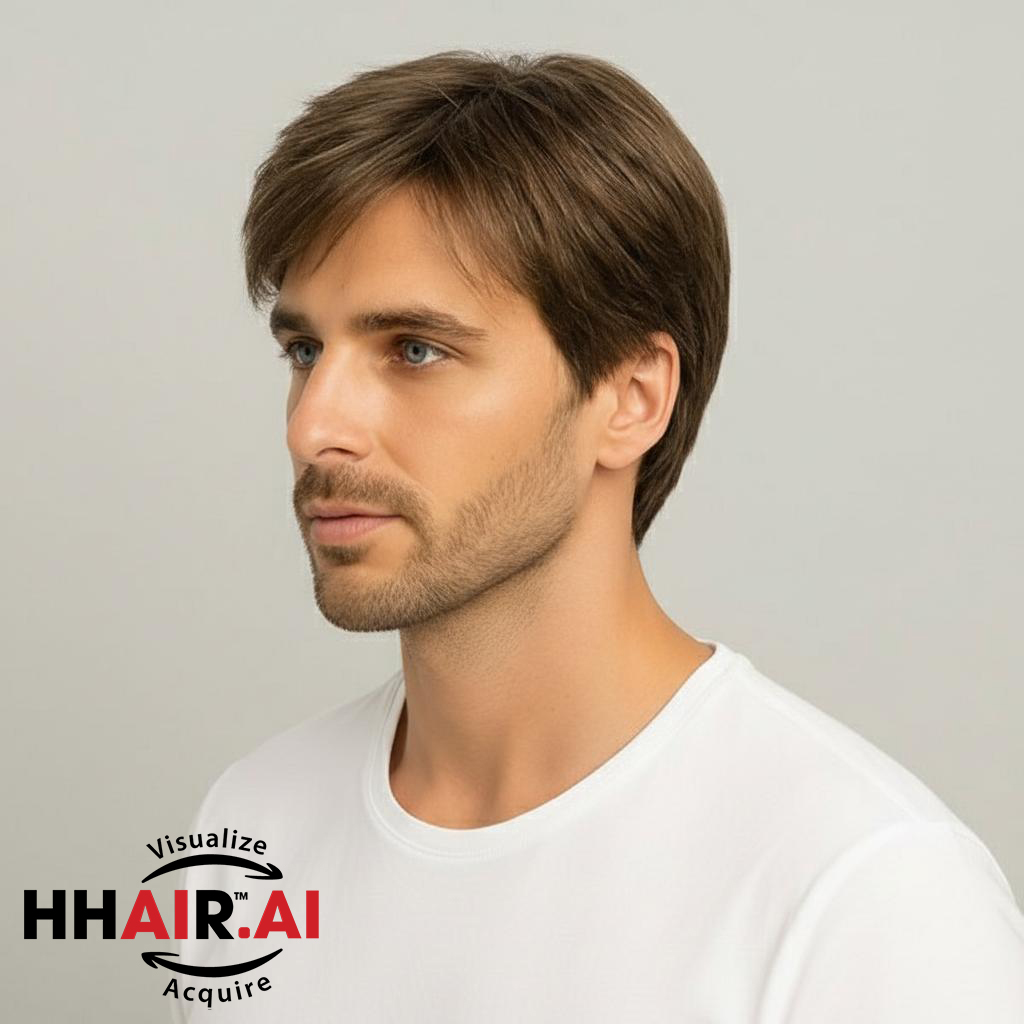 Men’s Full Wig – Short Curly Style, Human Hair