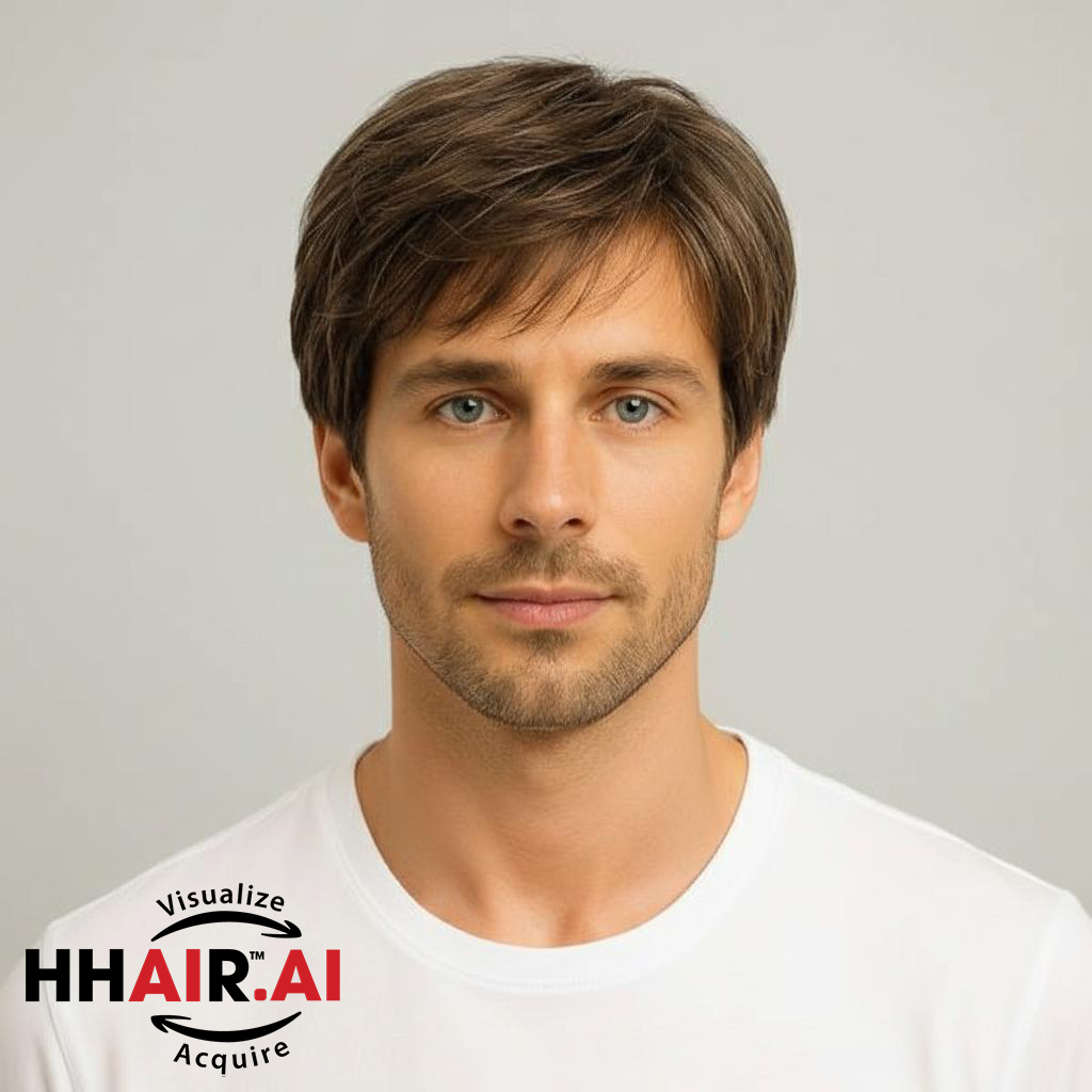 Men’s Full Wig – Short Curly Style, Human Hair