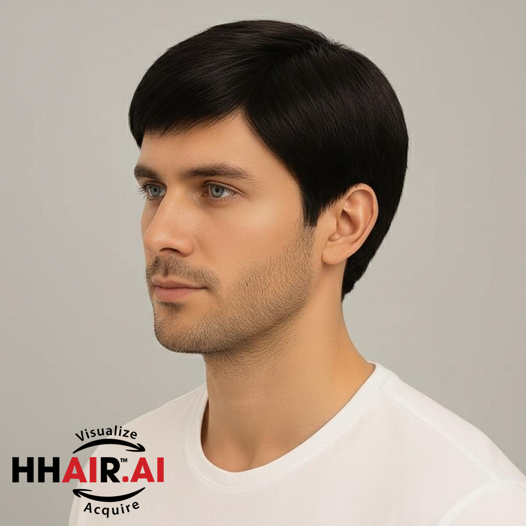 Men’s Full Wig – Basic Style, Human Hair, 4D Ultra-Thin Skin, Full Lace