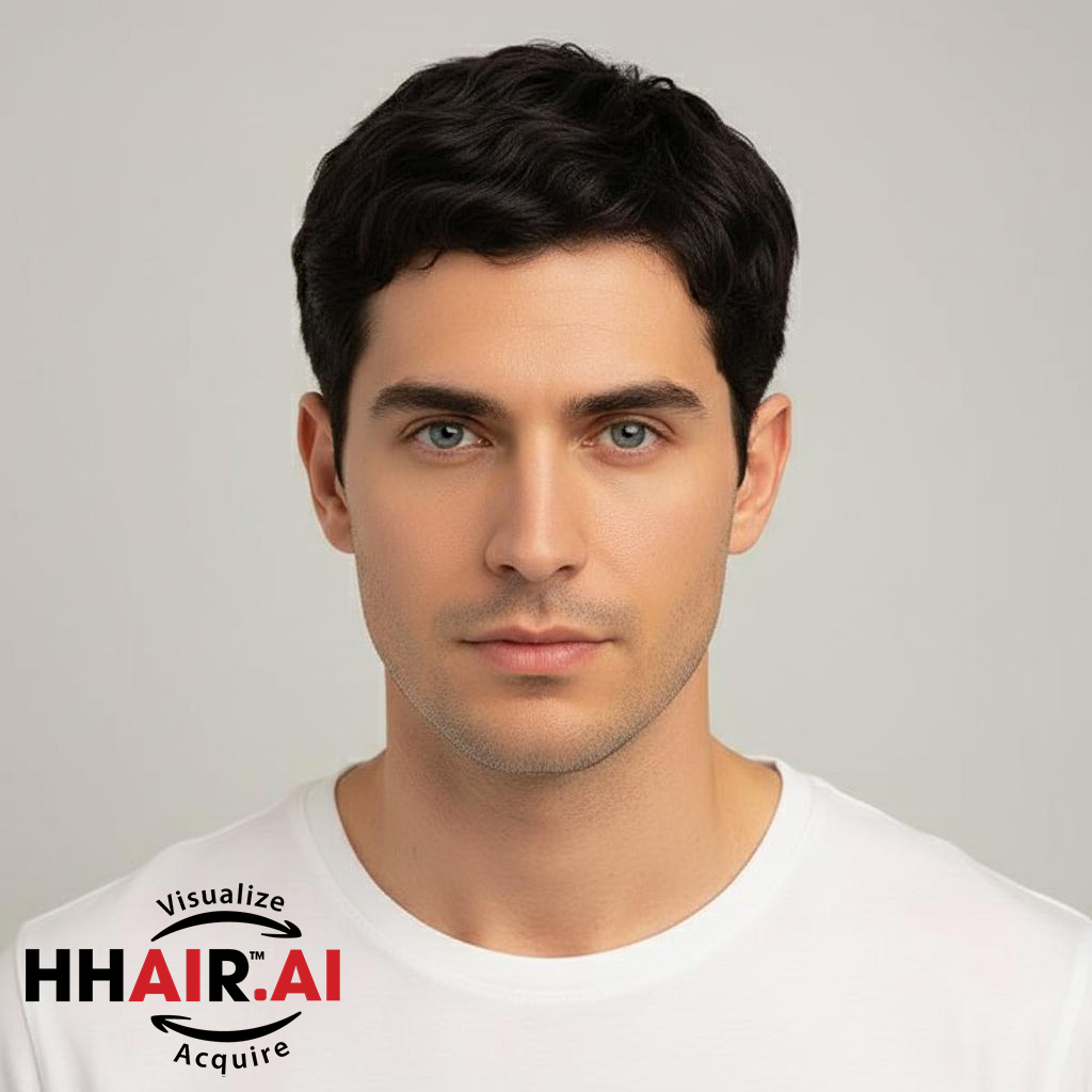 Men’s Full Wig – Basic Style, Human Hair, 4D Ultra-Thin Skin, Full Lace