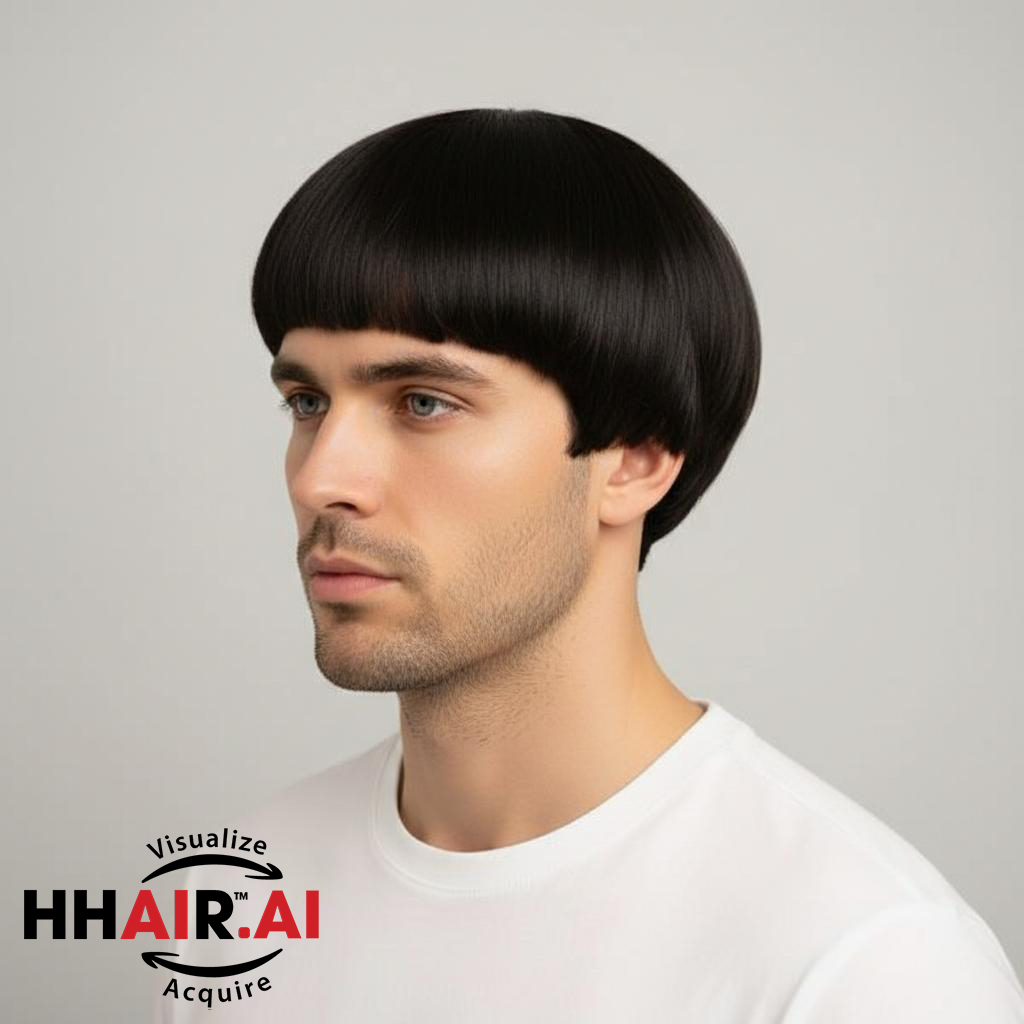 Men’s Full Wig – Layered Slick-Down Style, Human Hair