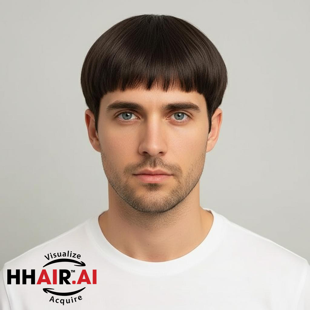 Men’s Full Wig – Layered Slick-Down Style, Human Hair