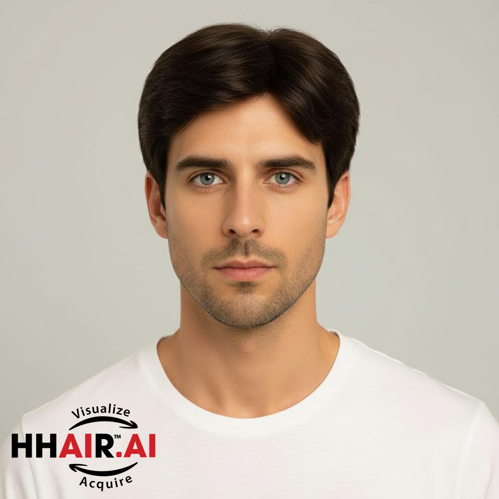 Men’s Full Wig – Two Bangs Style, Human Hair