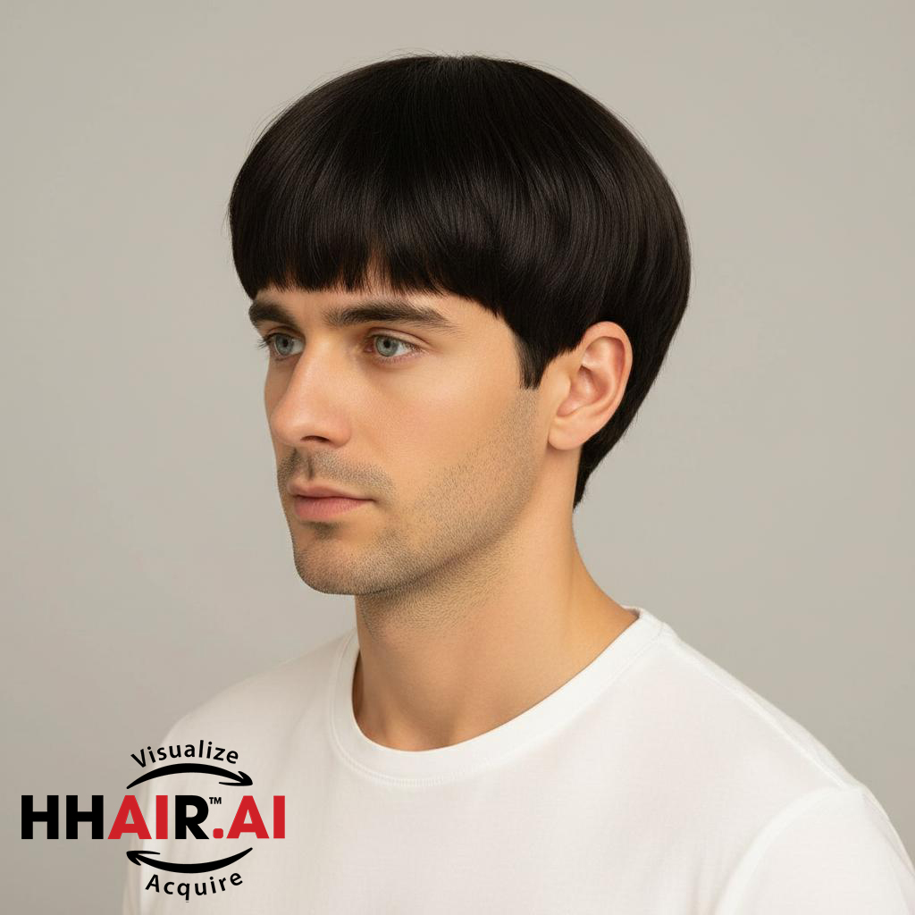 Men’s Hair System – Crown Swirl Mullet Style, Human Hair