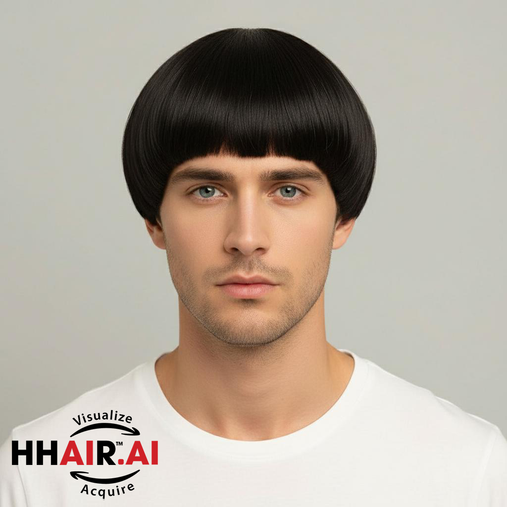 Men’s Hair System – Crown Swirl Mullet Style, Human Hair