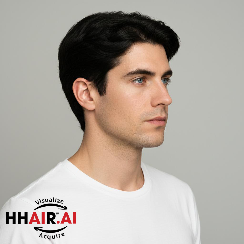 Men’s Hair System – Two Bangs Style, 8/2 Part, Human Hair