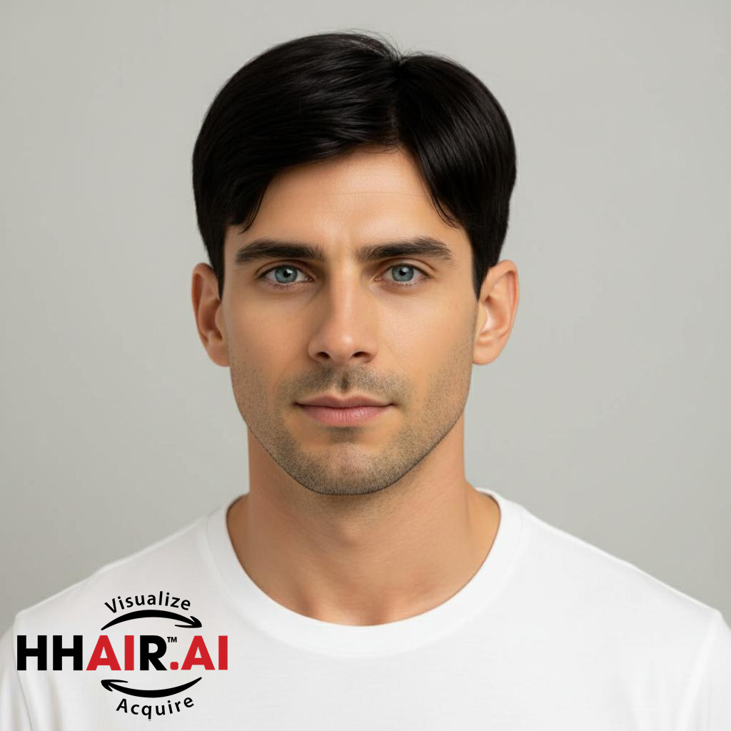 Men’s Hair System – Two Bangs Style, 8/2 Part, Human Hair