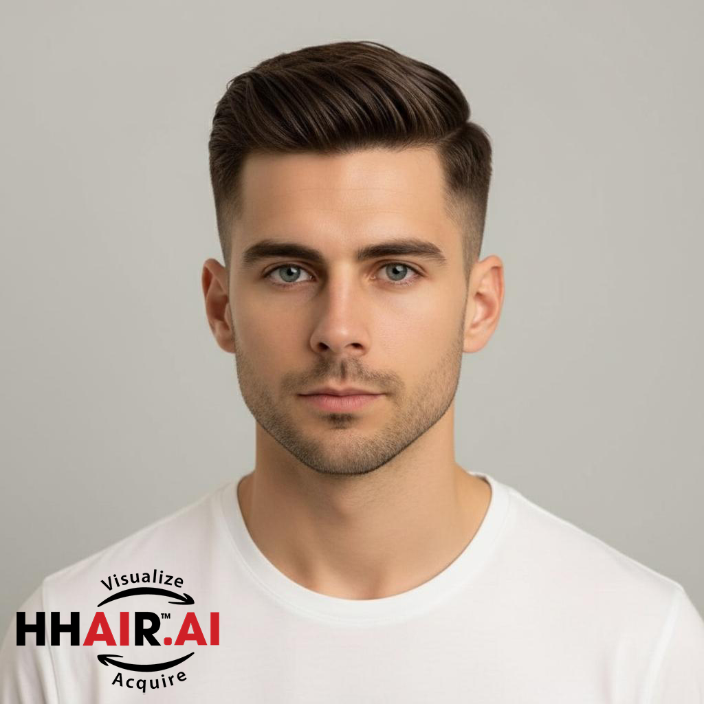 Men’s Hair System – Quiff Style, Human Hair
