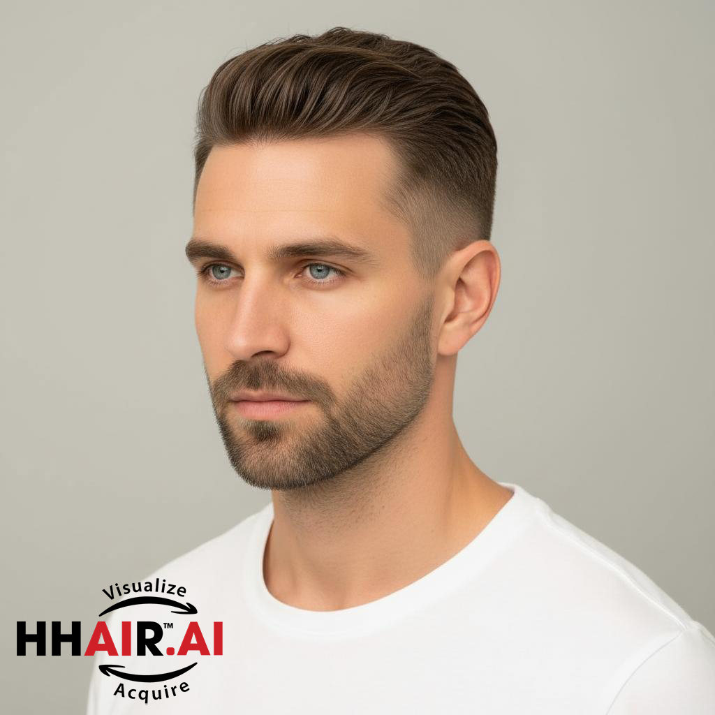 Men’s Hair System – European Undercut Style, Human Hair