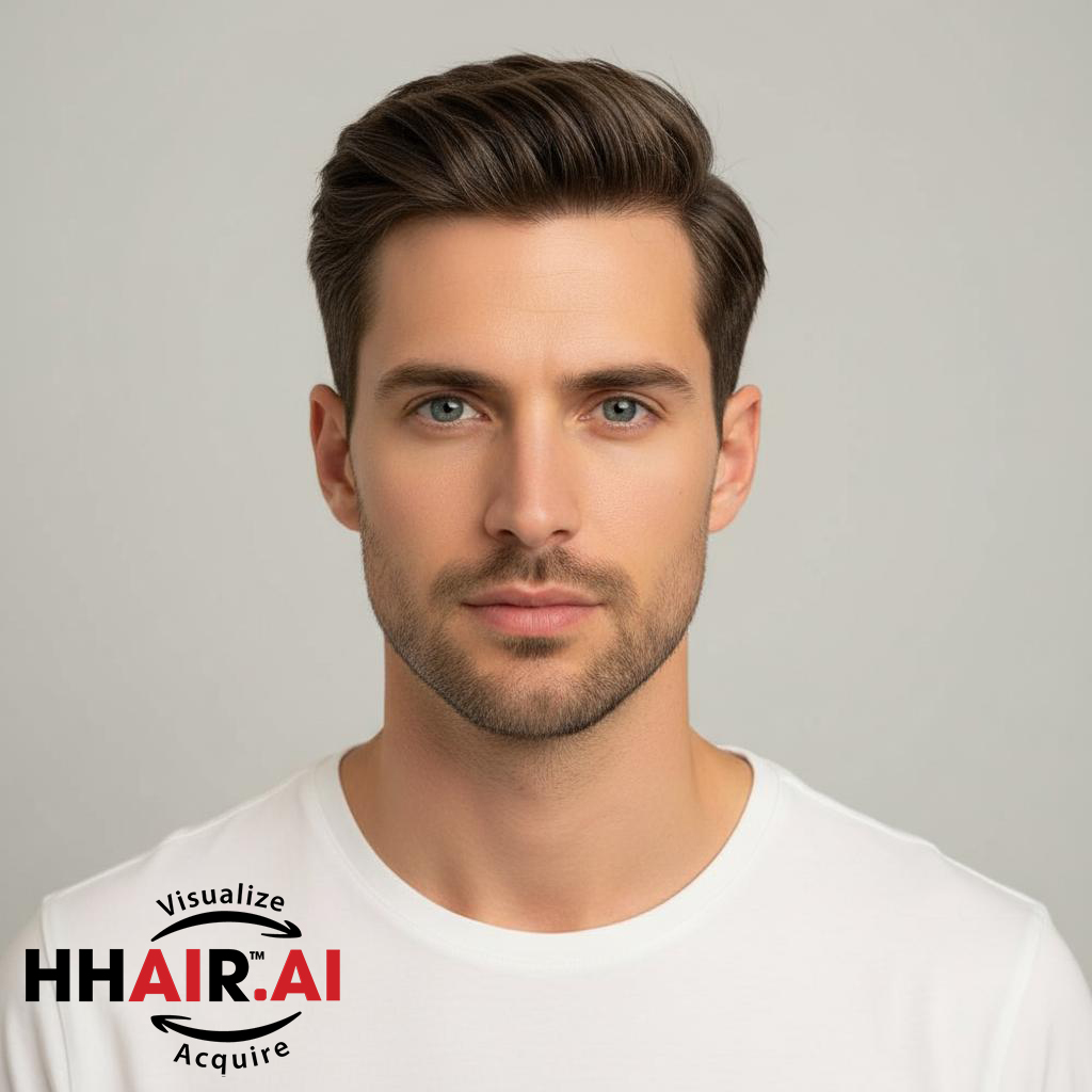 Men’s Hair System – European Undercut Style, Human Hair