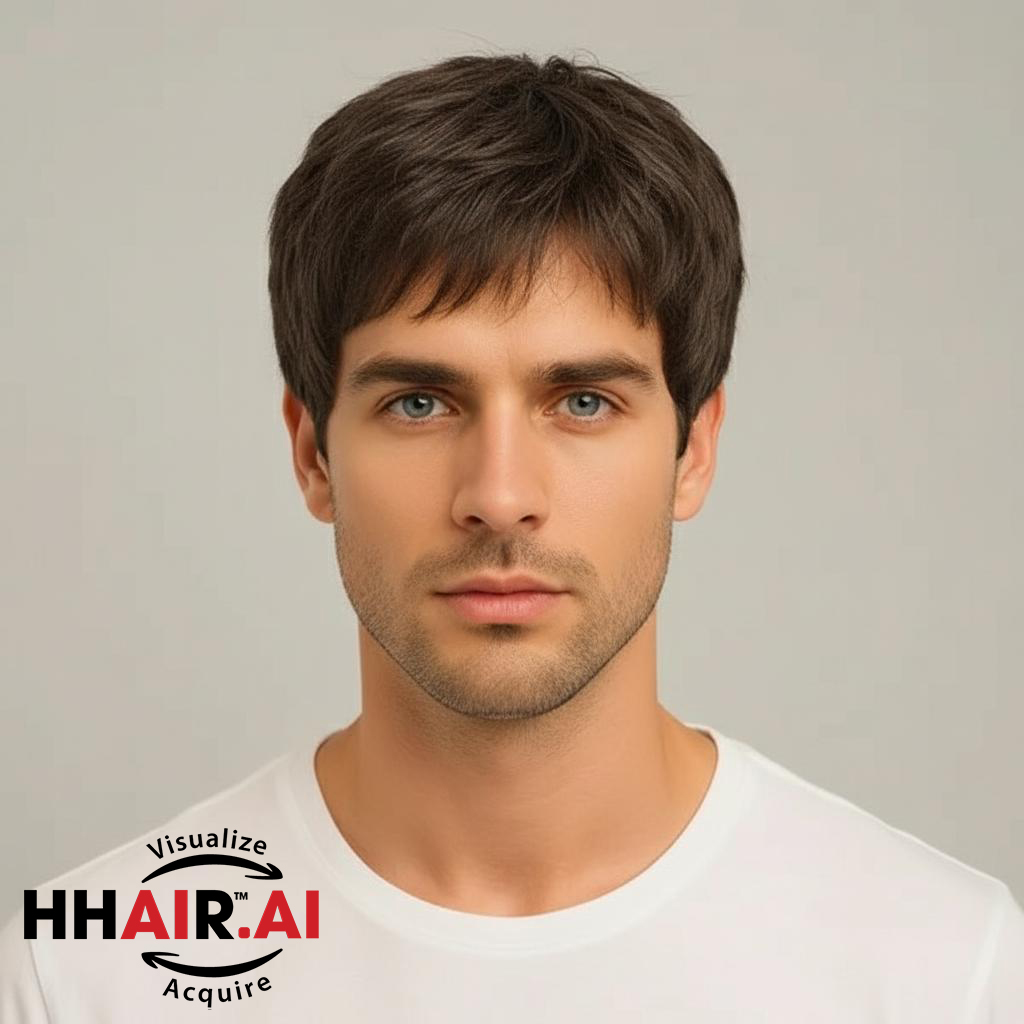 Men’s Full Wig – Mop Top Hairstyle, Human Hair