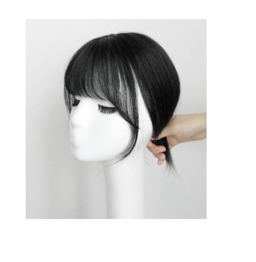 Real Hair Covering the Top of Thin Bangs in 360 Degree Form, Parting Length 22cm