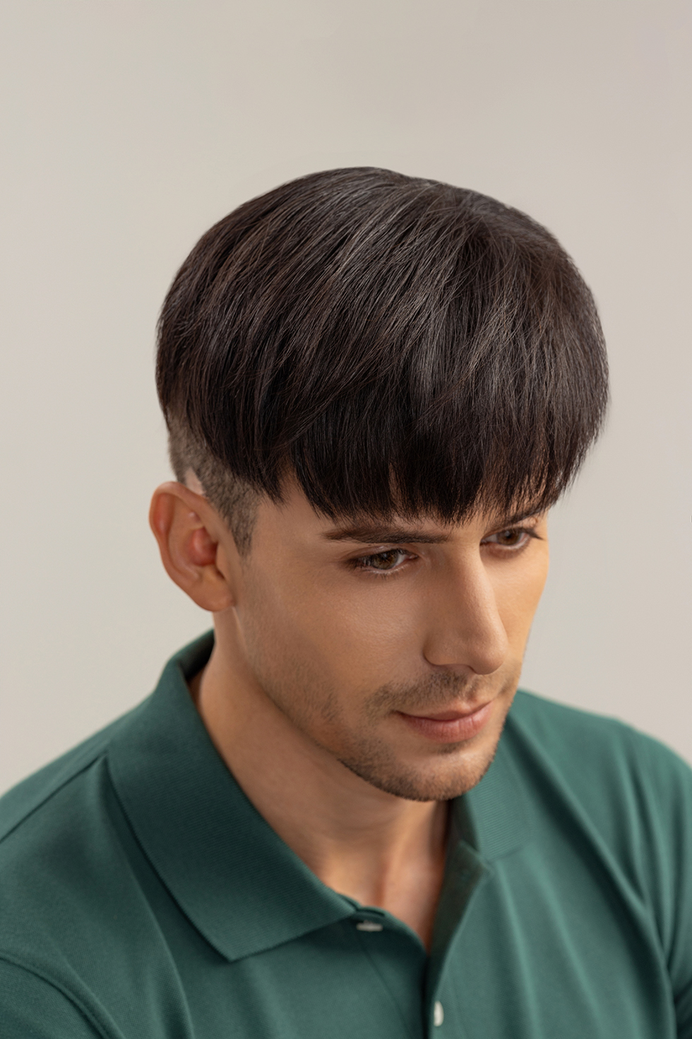 Men's Wig with MONO - Men's Topper Layer Korean Style Brown Black