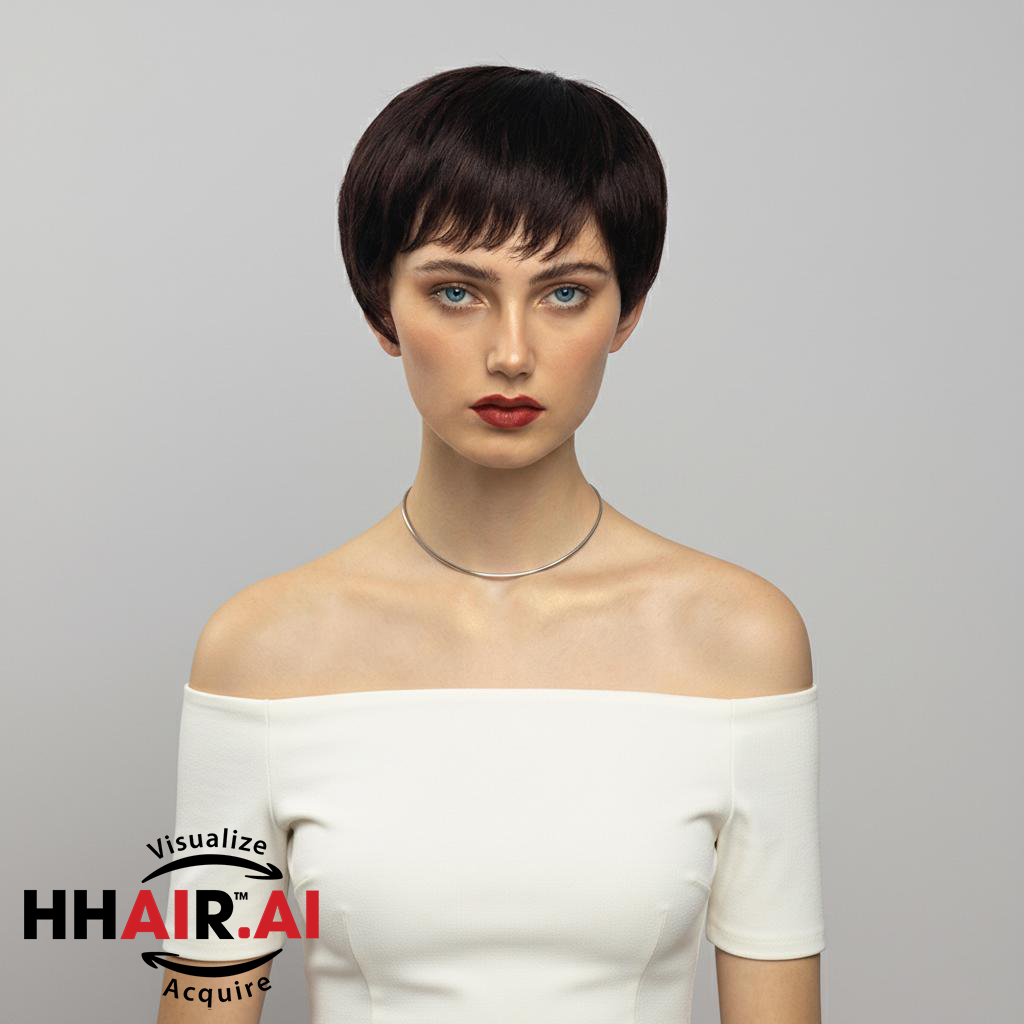 Short Handmade Human Hair Wig with Jet Black Bob